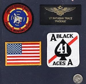 Army Patches USA - Natasha Phoenix Trace TOP Gun Maverick Movie Name Tag Squadron Patch Set