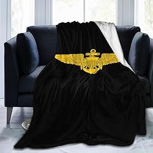 "Fly High and Cozy with Mapsorting US Navy Pilot Wings Blankets!"