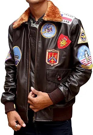 Fly High in Style with the Men's Top Aviator USAF Pilot Flying Brown Bomber