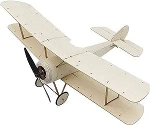 Viloga Mini Balsa Wood Model Airplane Kit, 14.8'' Sopwith Pup Biplane Model Aircraft to Build, DIY RC Plane Kit for Adults Indoor Fly (KIT+Motor+ESC+Servo, Not Including Radio Control and Battery)