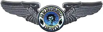 Flying High with the Grateful Dead Skull & Roses Large Pilot Wing Pin