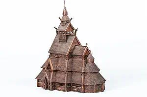 Unleash your inner Viking with the Dusek Norwegian Stave Church Wood Model 