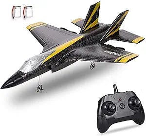 QT RC Airplane, 2 Channel RC Plane, 2.4Ghz Remote Control Airplane, Ready to Fly Foam Glider with 3 Axis Gyro, Fixed Wing Aircraft Toys for Beginners, Kids and Adults