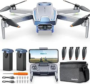 Veeniix V11MINI Drones with Camera for Adults 4K Under 249g, 2 Batteries 60 Min Flight Time, GPS Auto Return, Follow Me, Circle fly, Waypoints, Easy Foldable Beginner Quadcopter with Brushless Motor