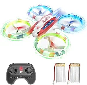 BEZGAR HQ051 Mini Drone for Kids - RC Drone Indoor, LED Remote Control Drone with 3D Flip, Headless Mode and 2 Speed Propeller Full Protect Small Drone for Beginners, Great Gifts for Boys and Girls