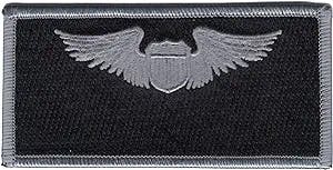 Air Force Pilot Wings Name Patch Silver and Black