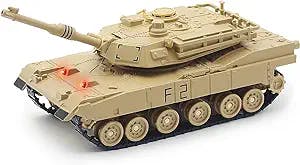 Fisca 1/48 Scale Metal Tank Model Diecast M1A2 Military Armored Tank Toy with Sound and Light