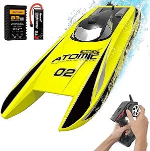 VOLANTEXRC Brushless Remote Control Boat Atomic 45MPH High-Speed Brushless RC Boat RC Boats for Adults Fast RC Boat with Improved Waterproof Design for Adults Toy Gifts for Kids (792-4 RTR)