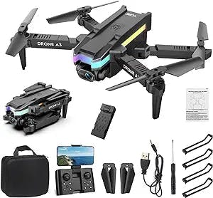 Daul 4K HD FPV Camera Drone for Adults Kids, Foldable Remote Control Drone with Carrying Case, Mini Drone with 4K Camera, One Key Start, Altitude Hold, Headless Mode and 3D Flips