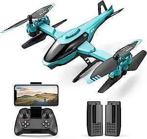 4DRC 4DV10 RC Helicopte Drone with 1080P HD Camera for Kids Adults,Mini Foldable RC Quadcopter WIFI FPV Live Video for beginners,3D Flips, Gestures Selfie, Altitude Hold, One Key Start, 2 Batteries