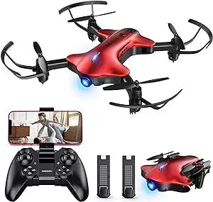 Drone with 1080P HD Camera for Adults, Remote Control Drone for Kids Beginners, Drones Quadcopter with WiFi FPV Live Video, Foldable Drones with Gravity Control, One-key Return, 2 Batteries, 3 Speed Modes(DROCON Spacekey)