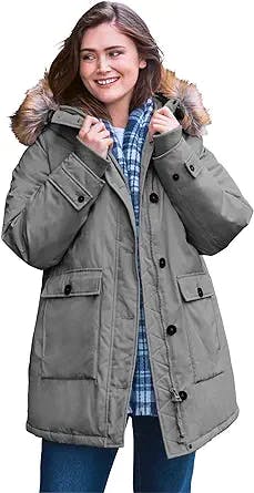 Woman Within Women's Plus Size The Arctic Parka Coat