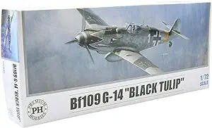Premium Hobbies Bf 109 G-14 Black Tulip 1:72 Plastic Model Airplane Kit 127V