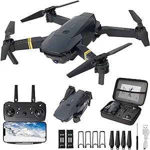 E58 Drone with Camera for Adults/Kids Foldable RC Quadcopter Drone with 4K HD Camera, WiFi FPV Live Video, Altitude Hold, One Key Take Off/Landing, 3D Flip, APP Control