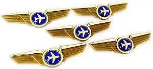 PCT WEST Kids Airplane Pilot Wings Airlines Pins Lot of 5