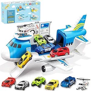 GUDEHOLO Airplane Toy, Toy Airplane for Boys Age 4-7, Airplane Toys for 3 Year Old, Toys for 2 3 4 5 Years Old, Aeroplane Toys, Transport Cargo Airplane for Kids, Toys 3+ 4+ 5+ Year