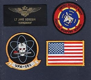 Army Patches USA - Jake Hangman Seresin TOP Gun Maverick Movie Name Tag Squadron Patch Set of 4