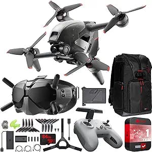 DJI FPV Drone Combo with Remote Controller and Goggles 4K Video Creator On the Go Bundle with Deco Gear Ultimate Drone Photography Backpack Case and CPS 1yr Enhanced Protection Pack
