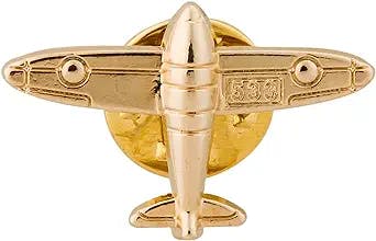 Knighthood Exclusive Airplane Lapel Pin/Shirt Stud Brooch Golden