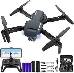 RADCLO Mini Drone with Camera - 1080P HD FPV Foldable Drone with Carrying Case, 2 Batteries, 90° Adjustable Lens, One Key Take Off/Land, Altitude Hold, 360° Flip, Toys Gifts for Kids and Adults