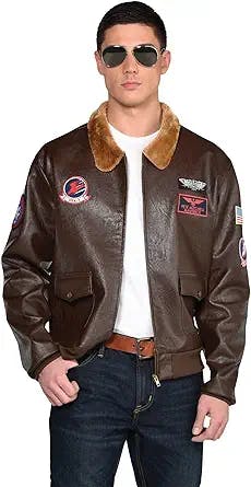 Party City Top Gun: Maverick Bomber Jacket for Men, Halloween Costume Accessory, Includes Patches