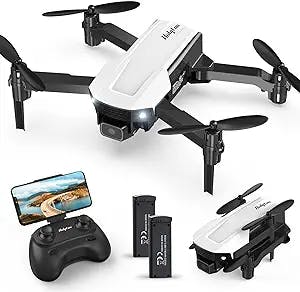 Mini Drone for Kids with Camera, Holyton HT25 1080P HD Photo, Foldable Toy Drone Gifts for Beginners & Adults, Altitude Hold, Voice/Gesture Control, One Key Take Off/Landing, 3D Flip, 2 Batteries