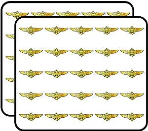 Gold Navy Aviator Wings -Naval Aviation Pilot Military Fly Logo Sticker for Scrapbooking, Calendars, Arts, Kids DIY Crafts, Album, Bullet Journals 50 Pack