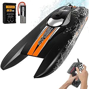 VOLANTEXRC Brushless Remote Control Boat AtomicX 40MPH 25.6" High-Speed RC Boat Waterproof RC Boats for Adults with Low Battery Protection Fast RC Boat for Lake for Adults Toy Gifts (792-6 RTR)