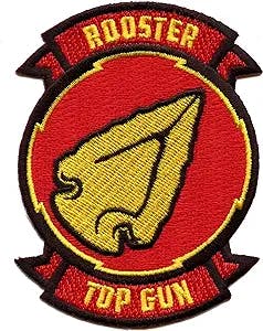 Top Gun Maverick Rooster Badge Patch Classic Pilot Arrow Embroidered Iron On