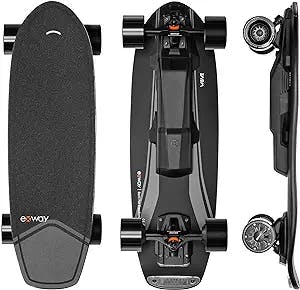EXWAY Wave Electric Skateboard with Remote, Top Speed of 23 Mph, Quick-Swap Battery, 440 LBS Max Load, IP55 Waterproof, Cruiser for Adults & Teens