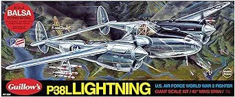 Guillow's Lockheed P-38 Lightning Model Kit Black