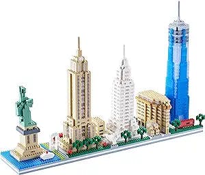 Architecture New York Skyline Micro Mini Blocks Building Set, 3452 Pieces Bricks,3D Puzzle Collection Model Kit as Gift for Adults or Kids