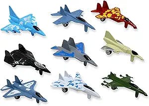 Metal die cast Toy air Plane Set of Military Planes and Jets. Pack of 9.