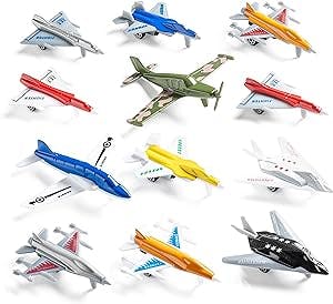 Toy Airplane Made of Metal and Plastic Set of 12 Military Planes and Jets. Airplane Toys for Keeping The Kids Creative. Toy Airplane for Boys Age 4-7