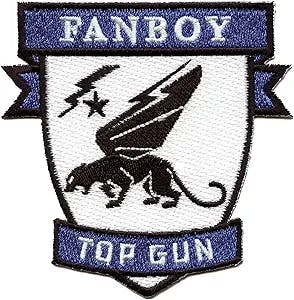 Top Gun Maverick Fanboy Badge Patch Classic Pilot Shield Embroidered Iron On