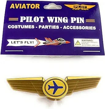 PCT WEST Kids Airplane Pilot Wings Plastic Pin Party Favor