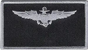 Navy Aviation Pilot Silver Wings Black Patch