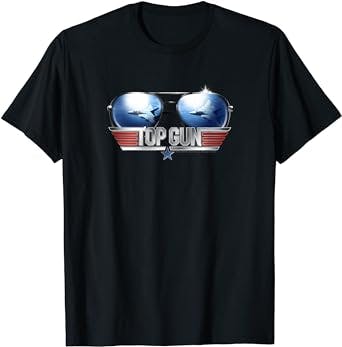 Take flight with the Top Gun Aviator Sunglasses Reflection T-Shirt!