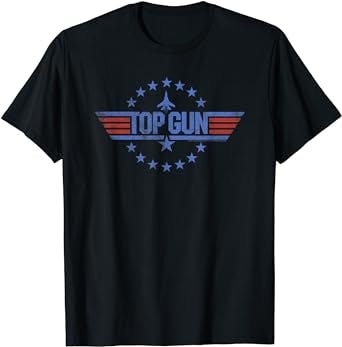 Take Your Style to New Heights With the Top Gun Round Stars Circle Logo T-S