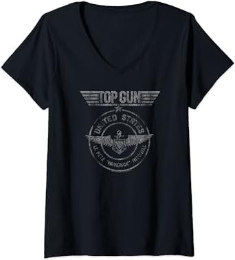 Womens Top Gun Lt. Pete Mitchell Seal V-Neck T-Shirt
