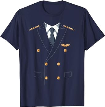 Easy Airline Pilot Costume Pilot Body Headless Pilot Costume T-Shirt